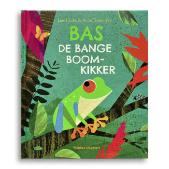 Cover kinderboek Bas de bange boomkikker. EmotieBoeken.