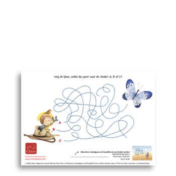 Voorbeeld Kleurplaat - Misschien is doodgaan wel hetzelfde als een vlinder worden - Doolhof 1 Speciaal gemaakt voor Emotieboeken