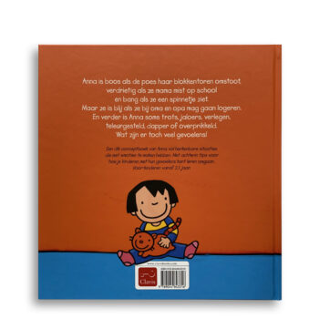 Korte beschrijving van de cover van het kinderboek Anna's grote emotieboek gemaakt door Emotieboeken